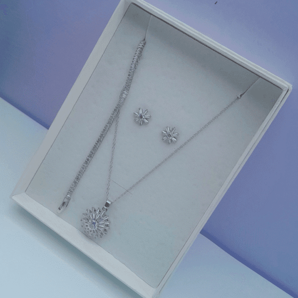 3-in-1 Silver Necklace Set for Ladies