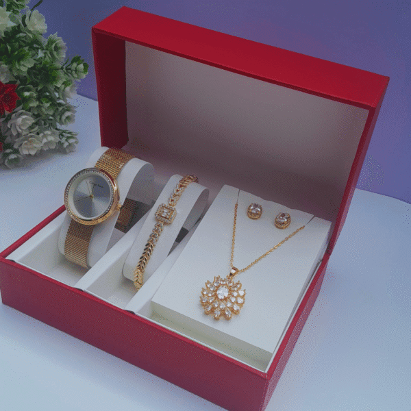 luxury all gold jewelry set