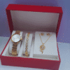Gold Crystal Jewelry Set for Women