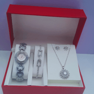 Ladies Silver Jewelry Set Elegant