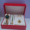3 in 1 Gold Green Jewelry Set