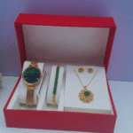 3 in 1 Gold Green Jewelry Set
