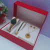 3 in 1 Gold Green Jewelry Set