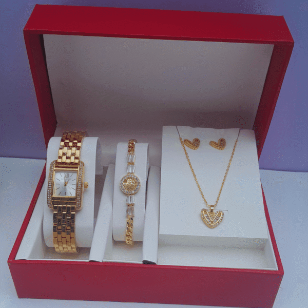 Luminous Grace Ladies Gold 3-in-1 Jewelry Set