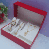 Classic Charm Ladies Gold Stainless Steel 3-in-1 Jewelry Set