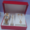 3-in-1 ladies gold watch set