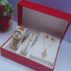 3-in-1 ladies gold watch set