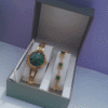 Gold and Green Watch Set for Women