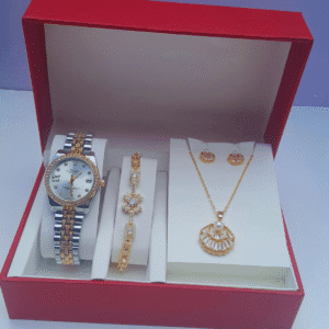 Rosé Glow Ladies 4-in-1 Jewelry & Watch Gift Set