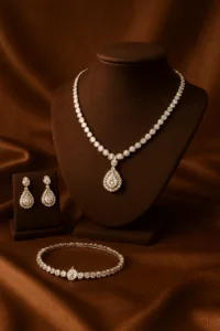 Beautiful gold jewelry set with necklace earrings and bracelet Ghana