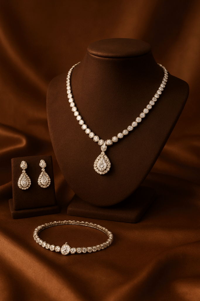 Beautiful gold jewelry set with necklace earrings and bracelet Ghana