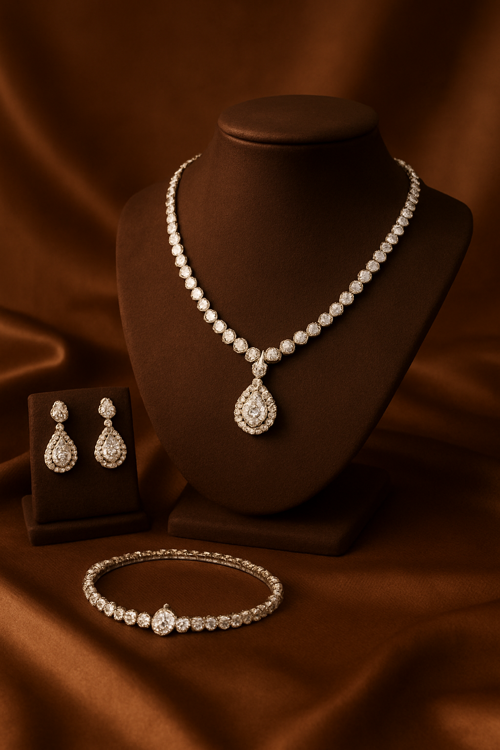 Beautiful gold jewelry set with necklace earrings and bracelet Ghana