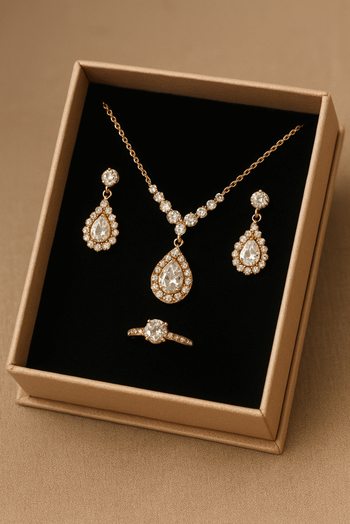 Luxury jewelry set gift box Nansey Emporium Accra