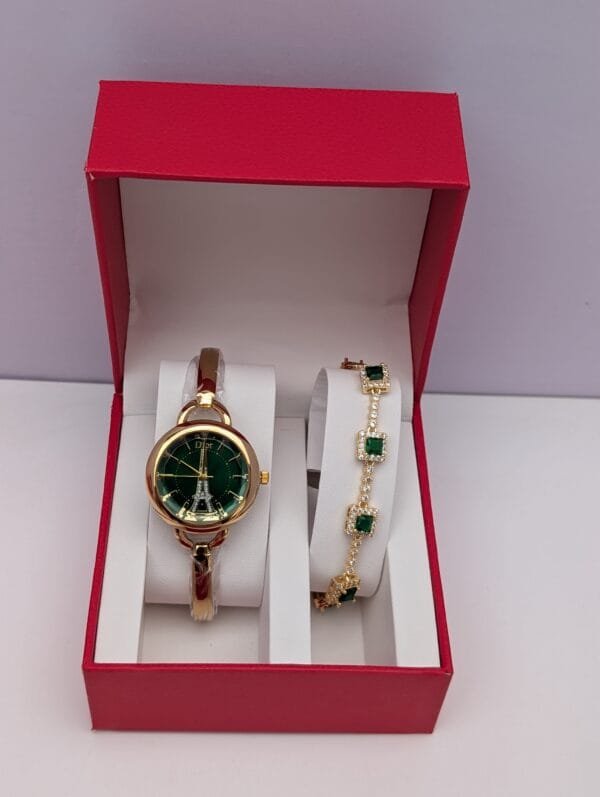 Ladies Watch Gift Set - Perfect 2 Piece Gold Bracelet Present for Women Ghana