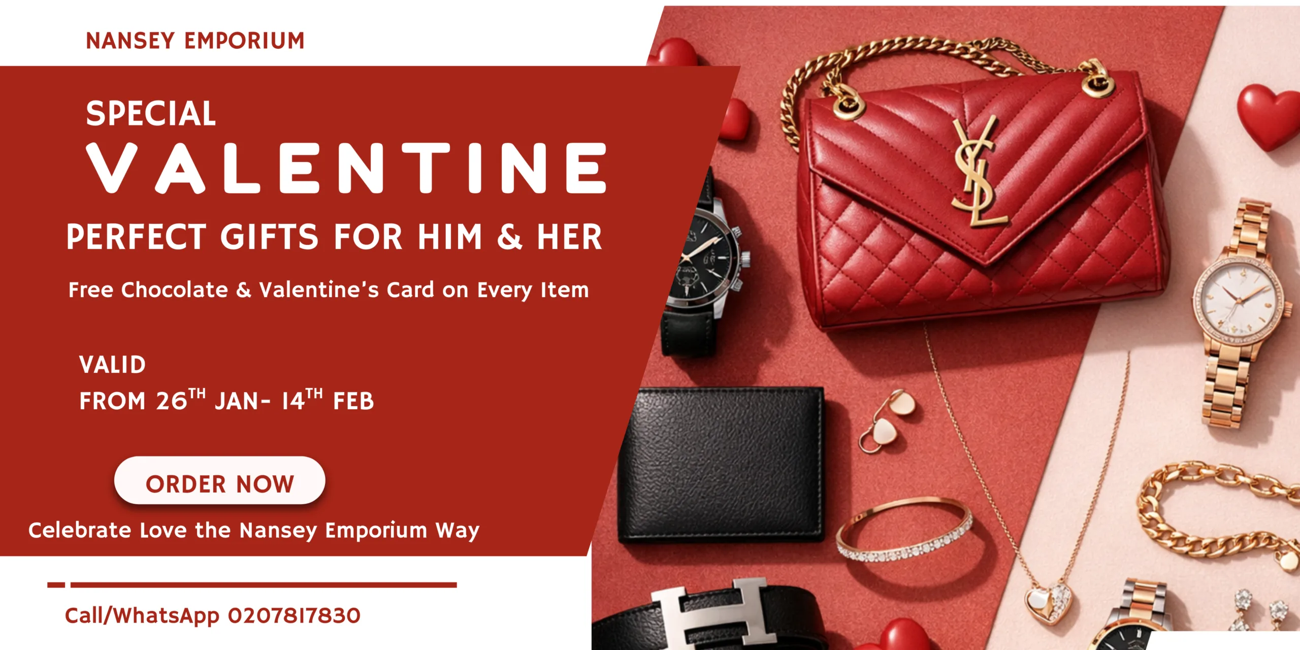 Valentine's gifts promotion with luxury items