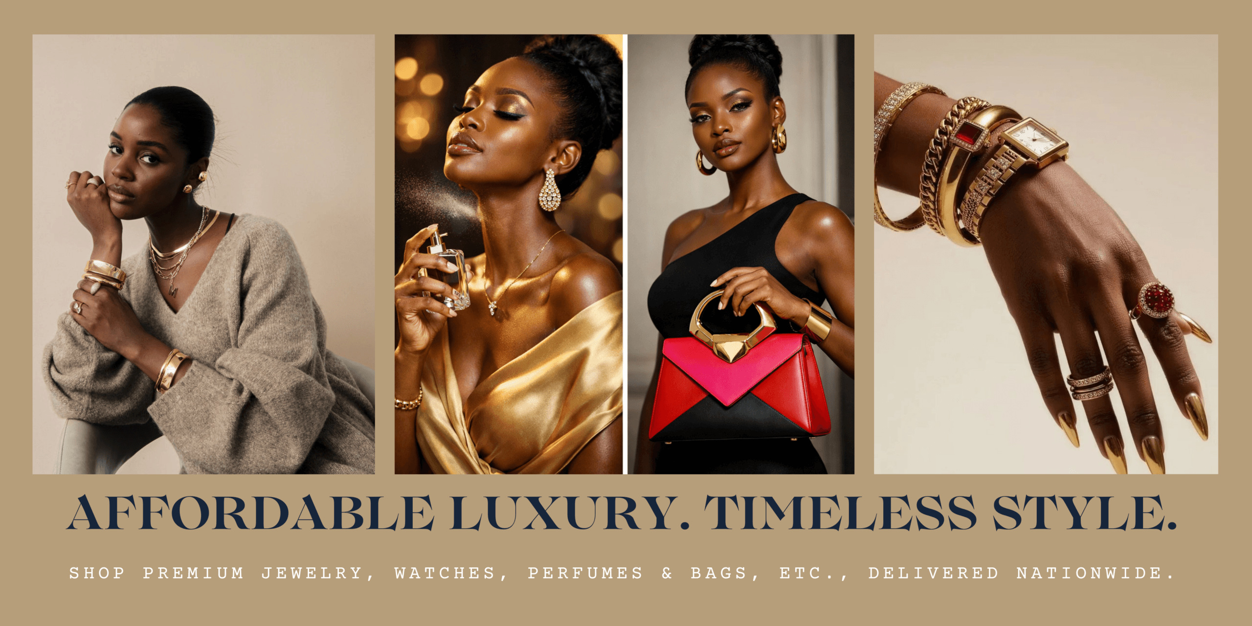 Elegant jewelry and accessories showcase.